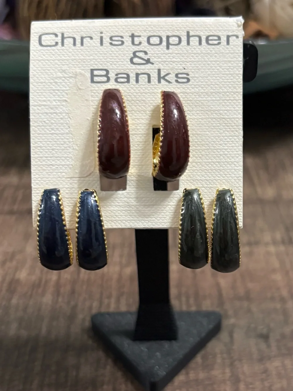 5/$25 (Pick 5 items for $25 Labeled) Christopher & Banks 3 Pair Hoop Earrings